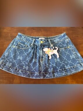 PINK x LoveShackFancy Denim Skirt XS